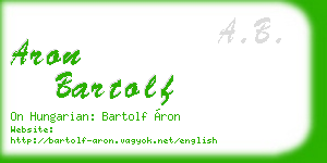 aron bartolf business card